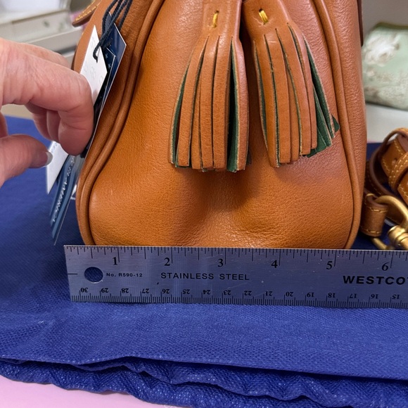 Dooney & Bourke Caramel Leather Satchel with Tassel - Picture 12 of 13